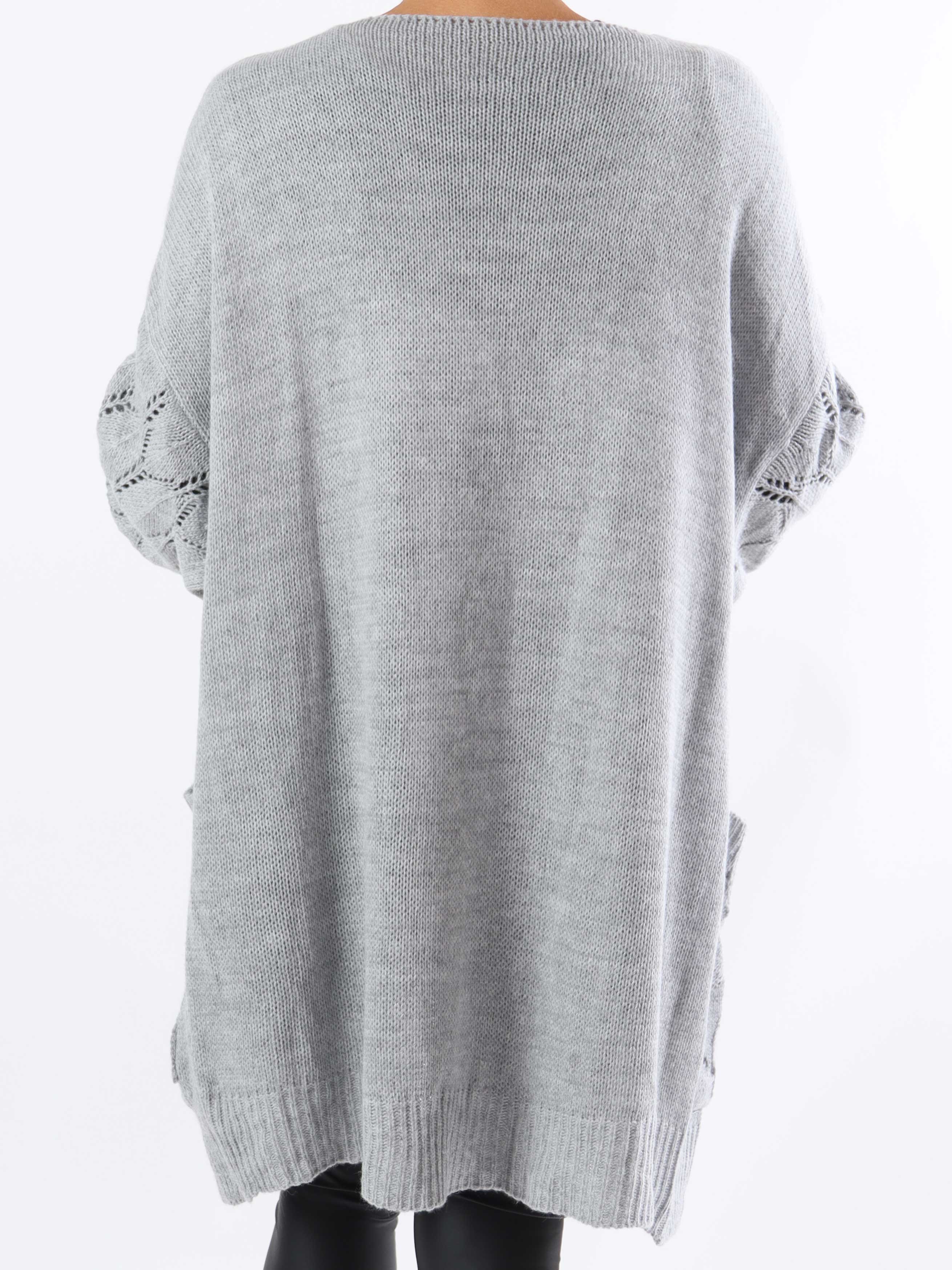 Capri - Plus size strikcardigan med lommer